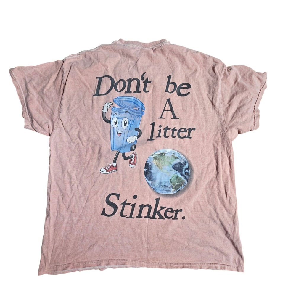 VTG Coney Island Picnic Dont Be A Litter Stinker Graphic T-Shirt Mens L Retro